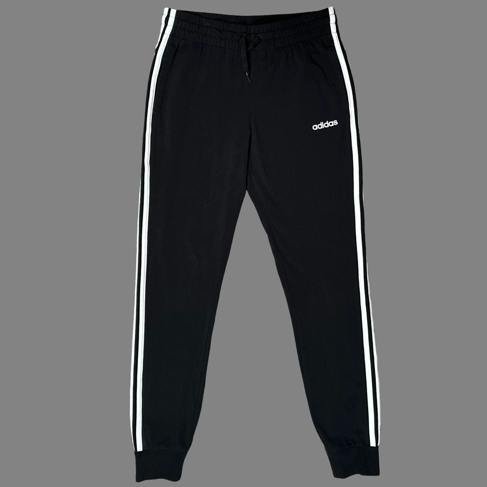 adidas Essentials 3-Stripes Jogger Pants Womens Small Black Stretch Athleisure